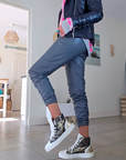 Pantalon jog en cuir