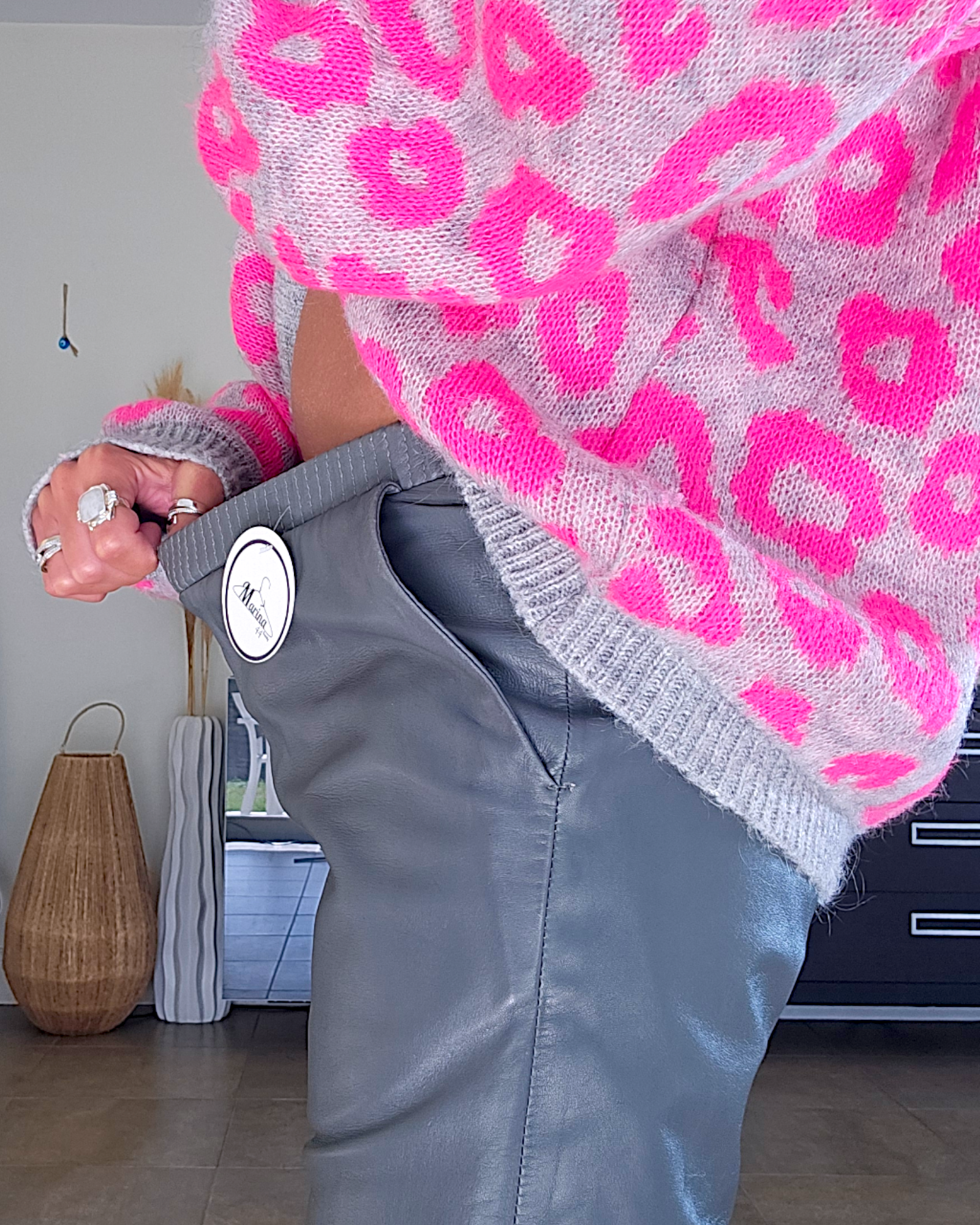 Pantalon jog en cuir