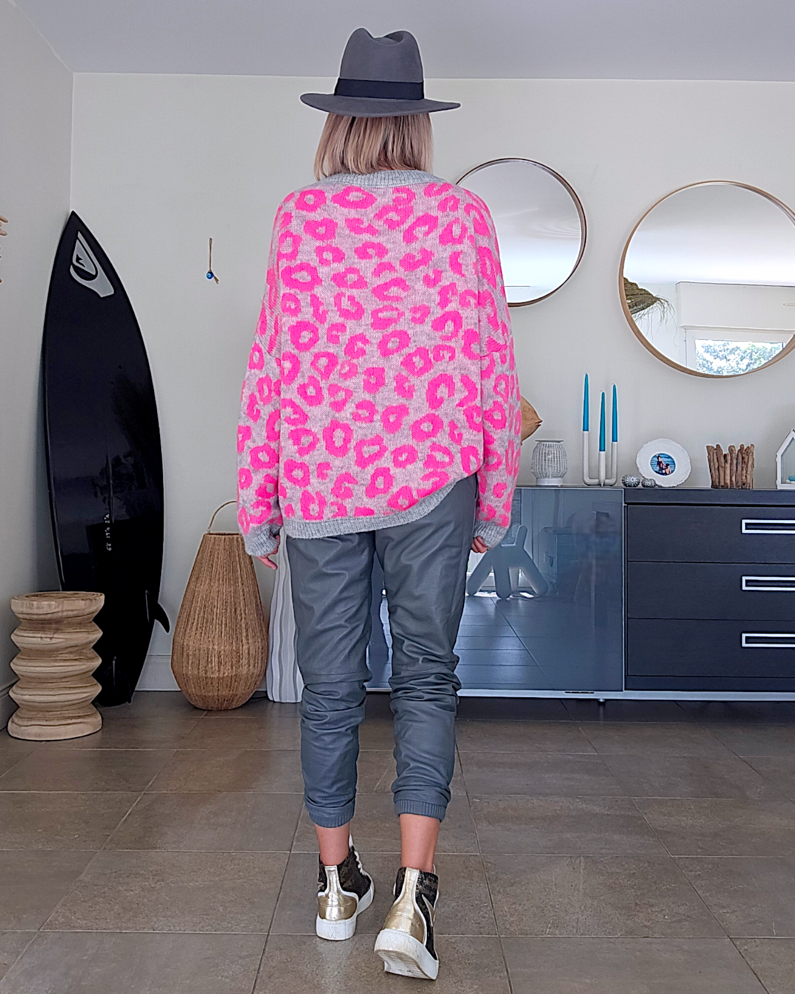 Pull léopard fuchsia