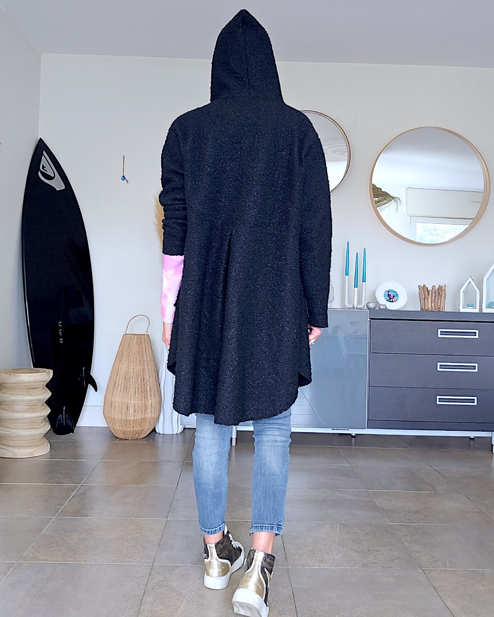 Manteau noir mi-saison