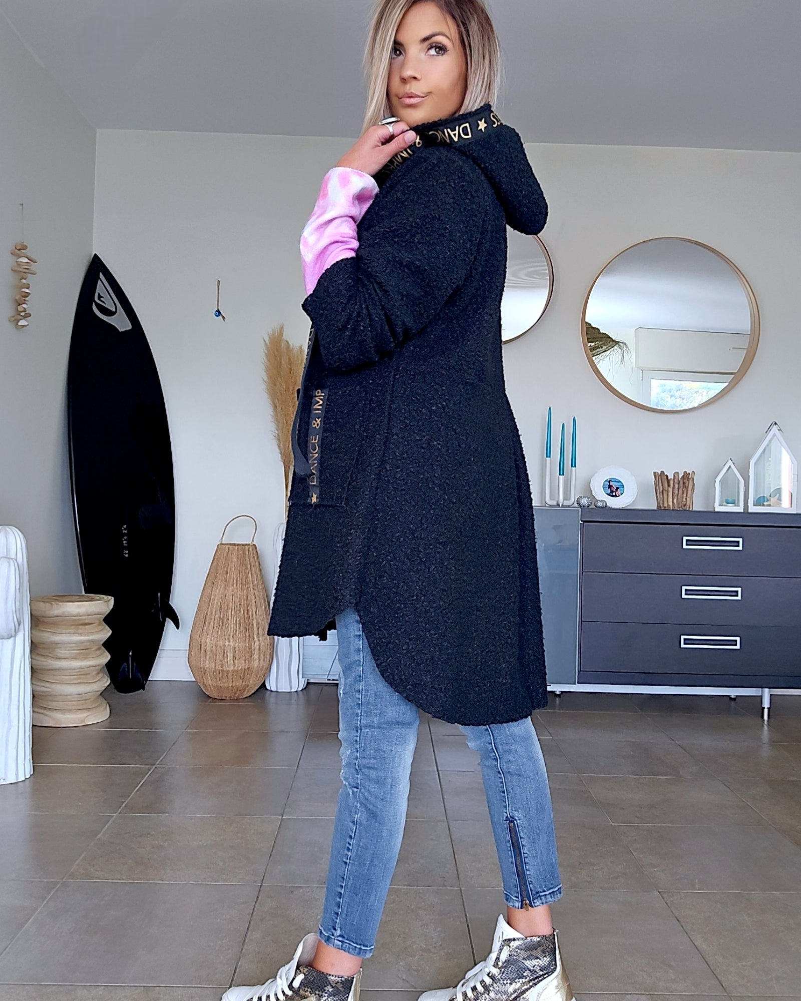 Manteau noir mi-saison