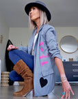 Veste boy en chevron