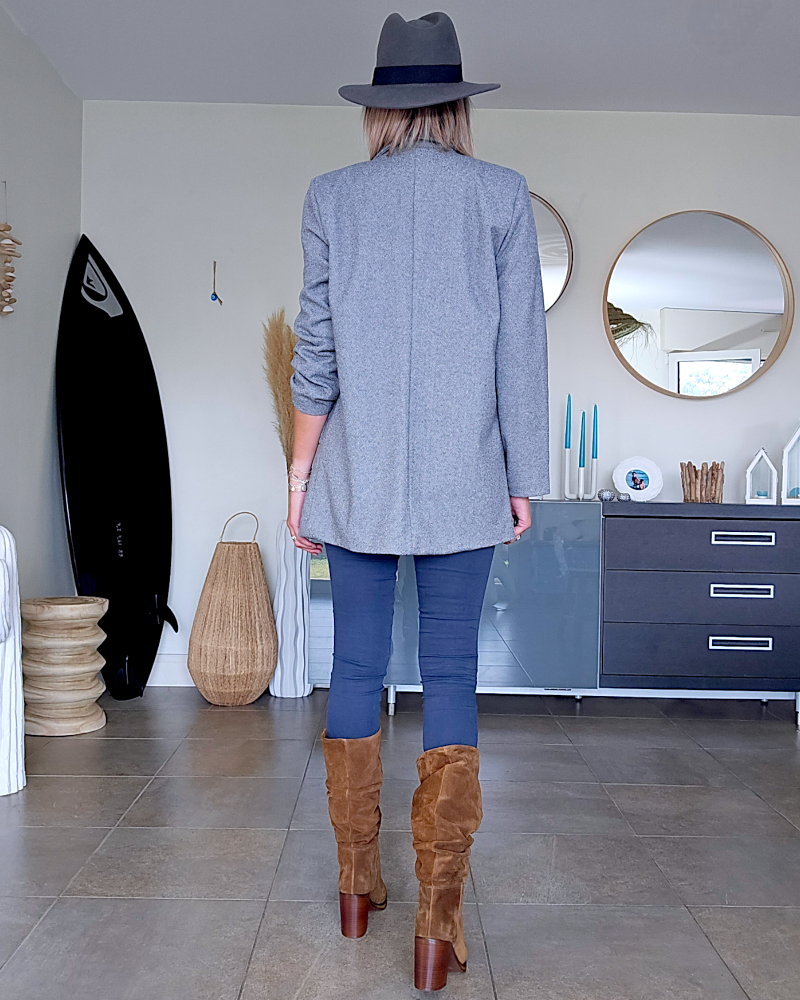 Veste boy en chevron