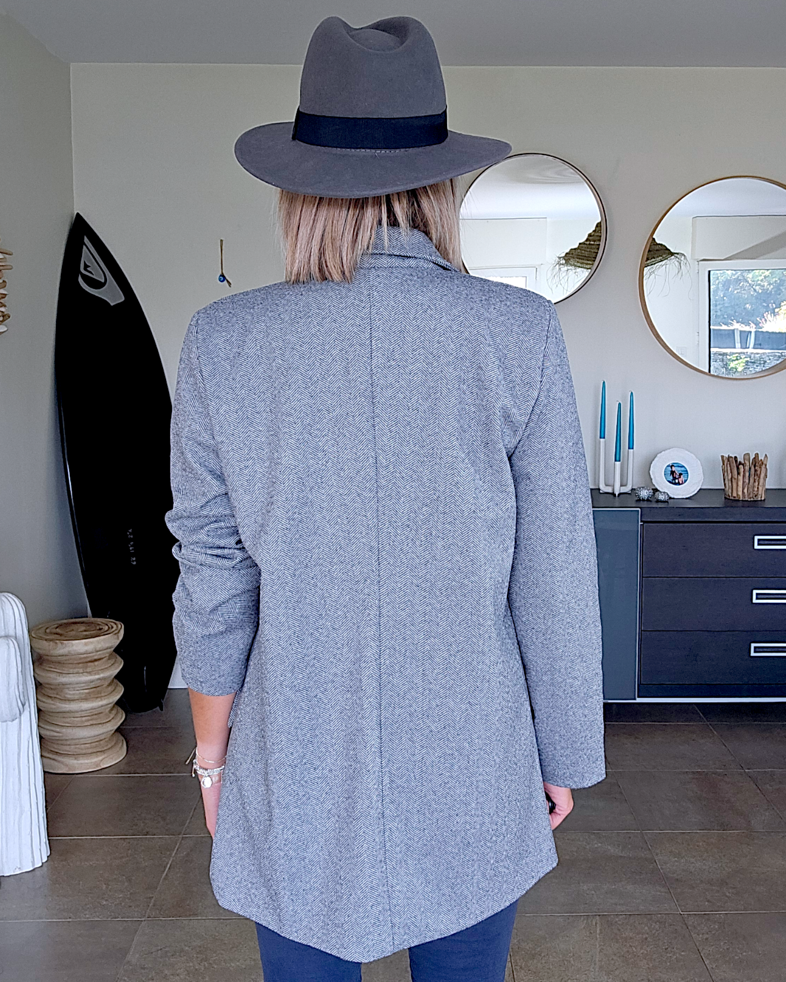 Veste boy en chevron