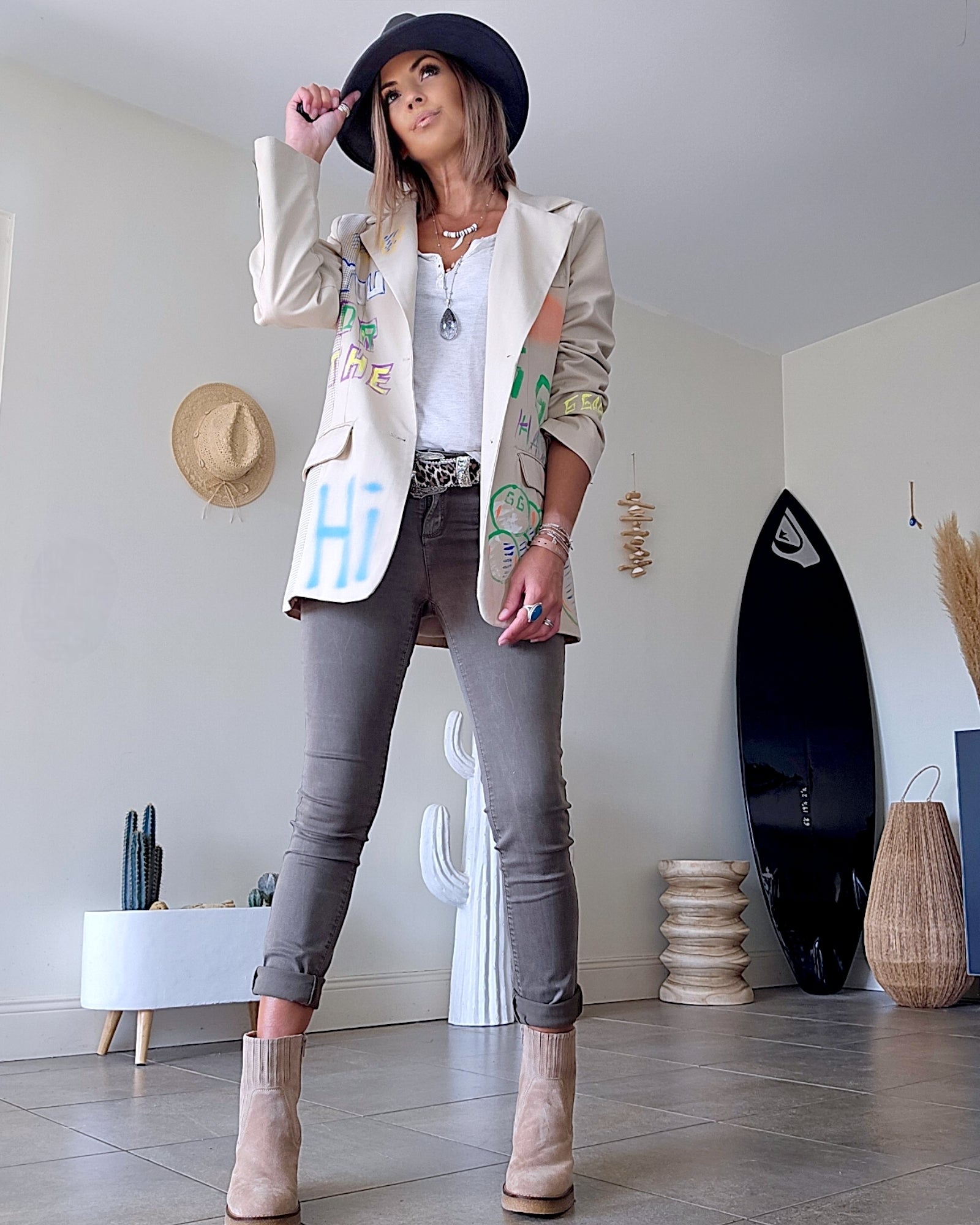 Veste boy à tag