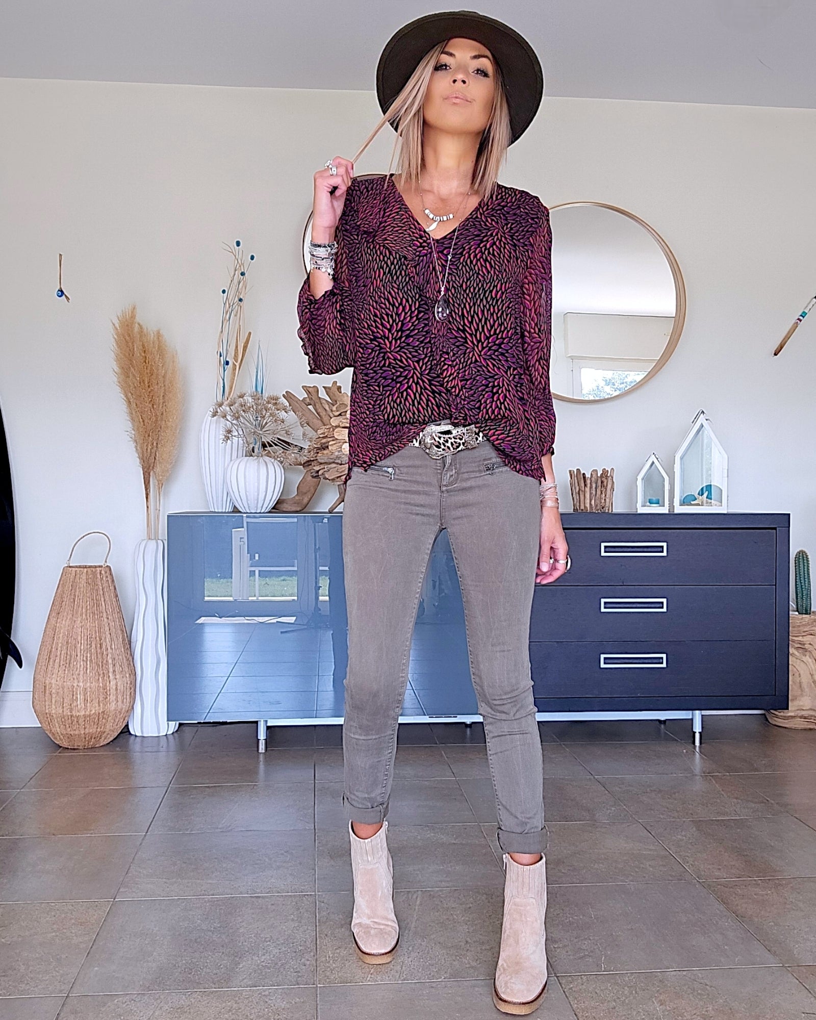 Blouse Genn col en V