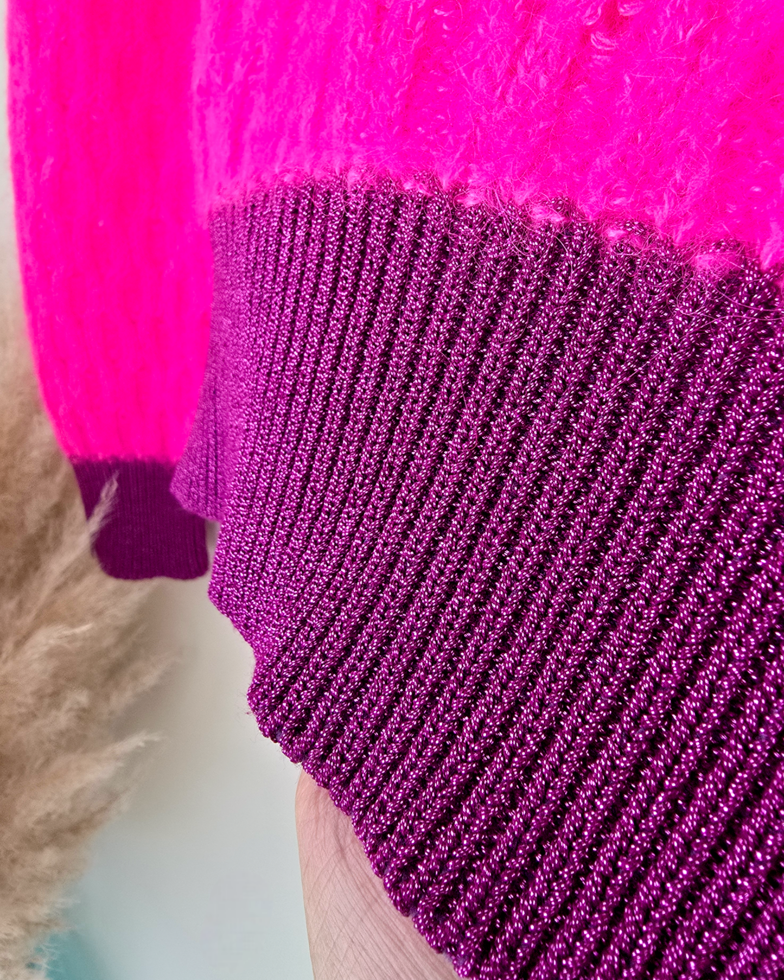 Pull top crop fuchsia fluo