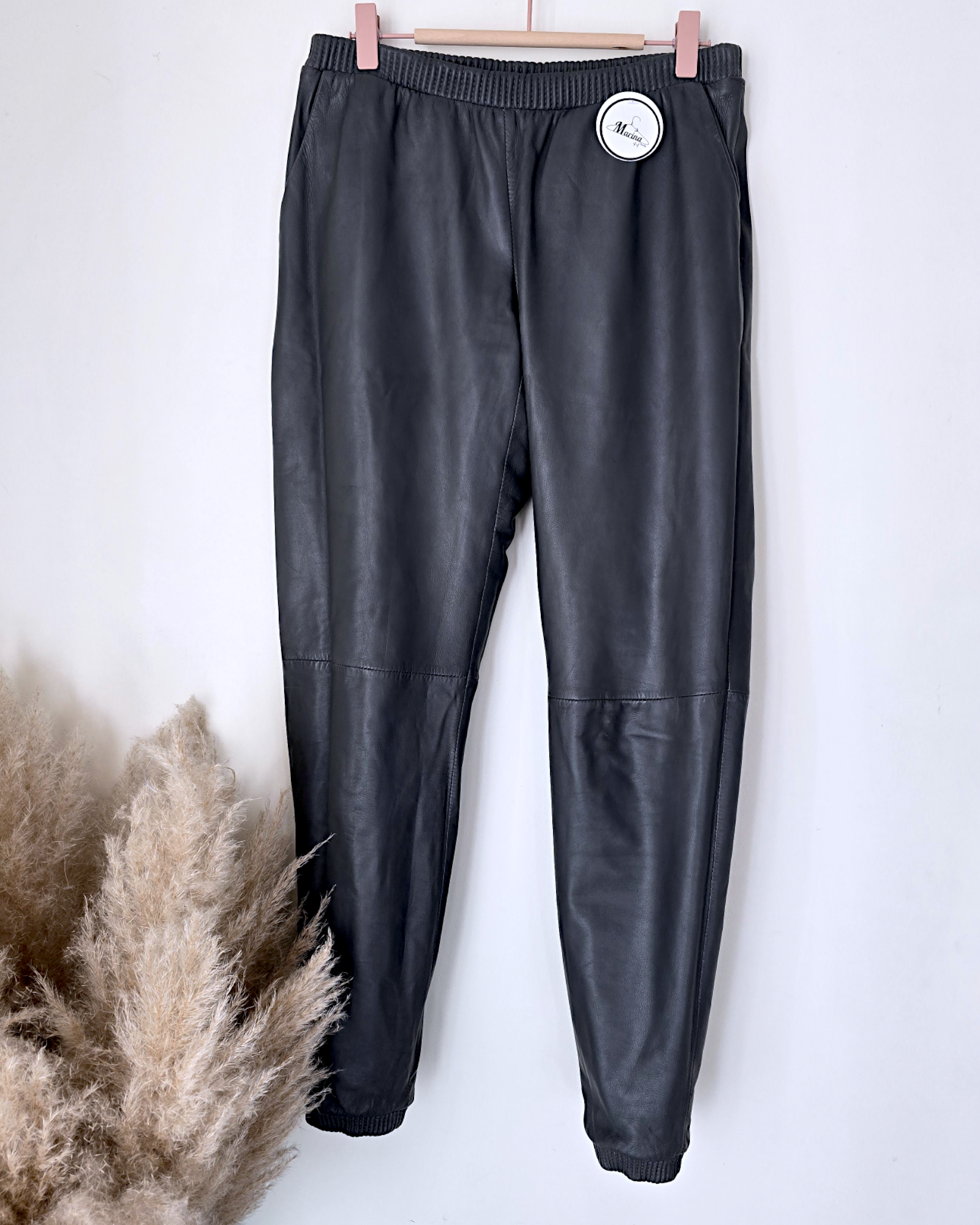 Pantalon jog en cuir