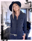 Chemise noire en denim