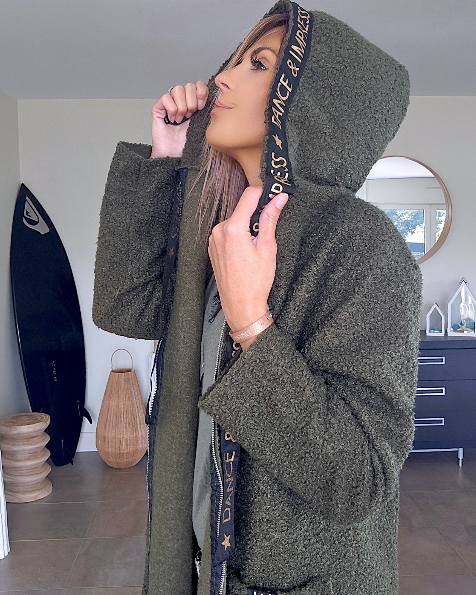 Manteau bouclette mi-saison