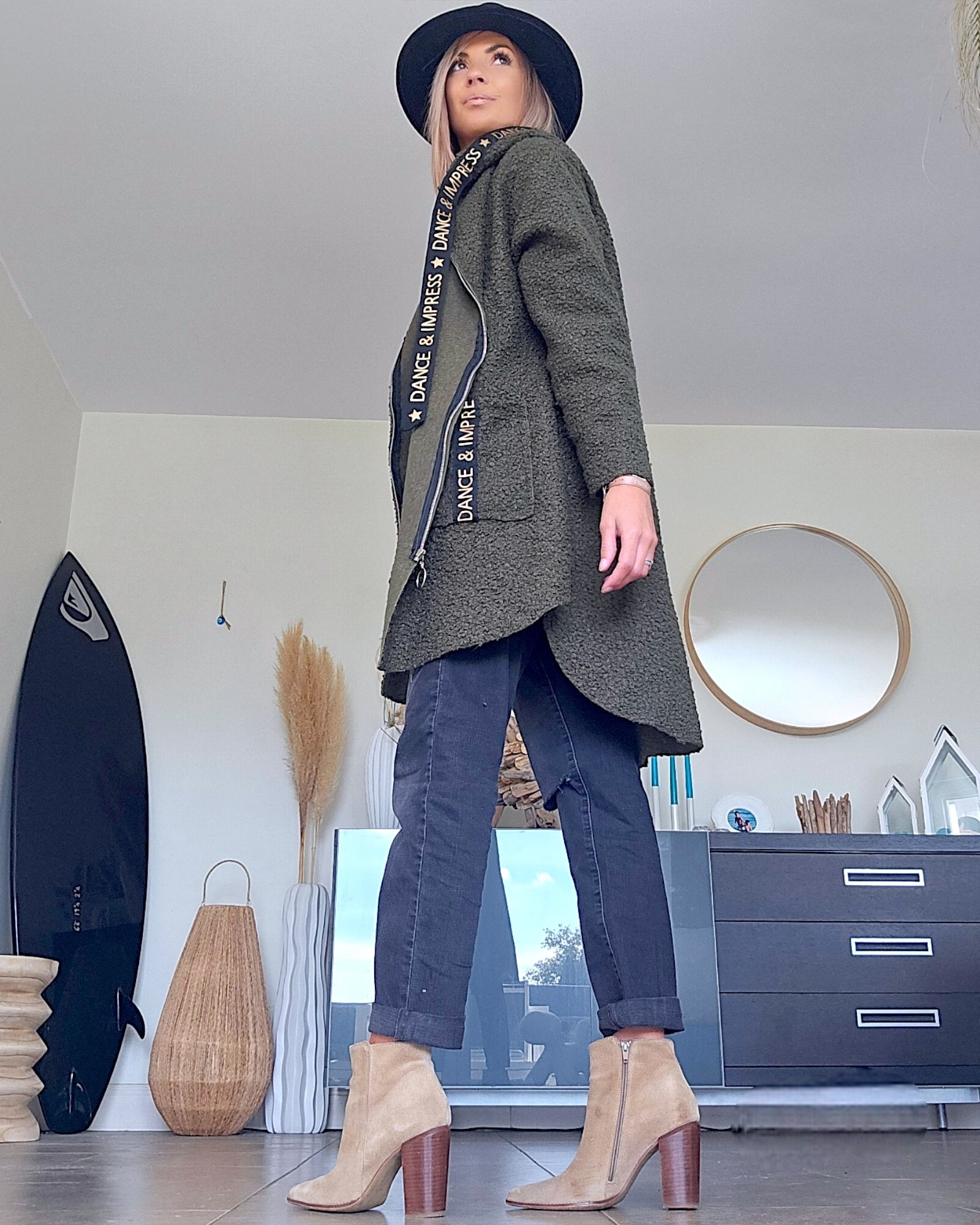 Manteau bouclette mi-saison