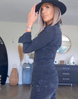 Chemise noire en denim