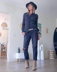 Chemise noire en denim