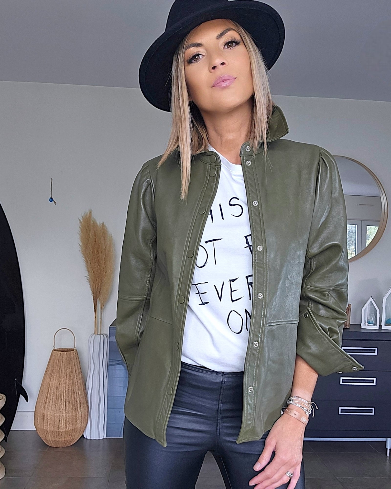 Surchemise vintage en cuir