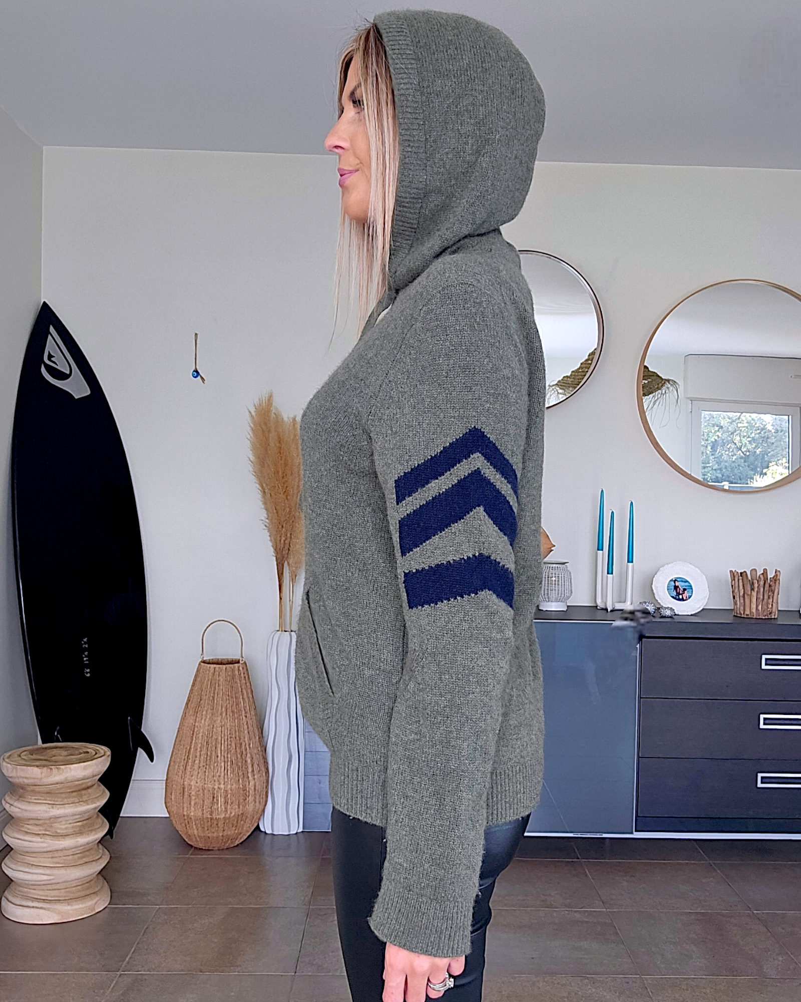 Pull cachemire à capuche