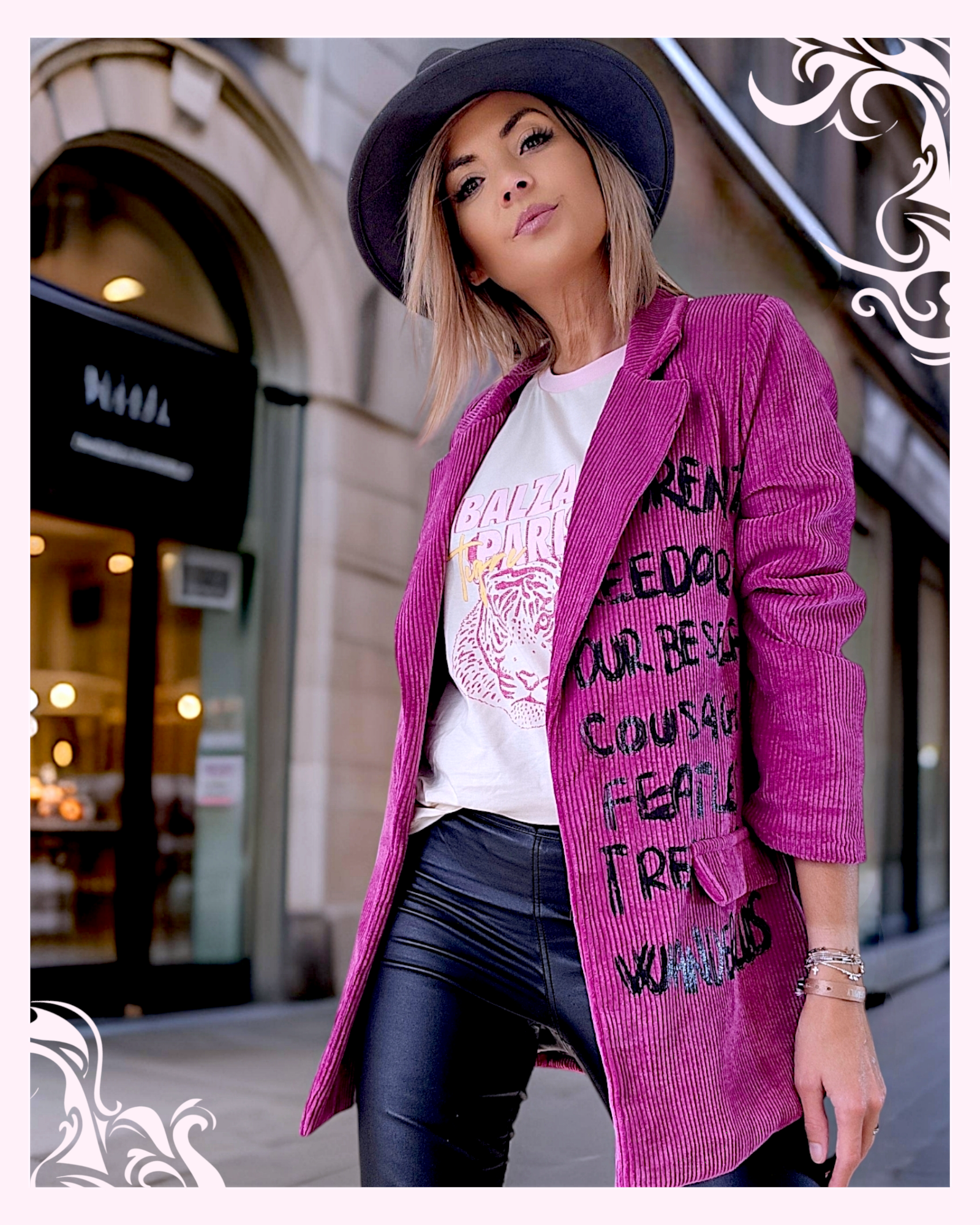 Veste velours côtelé à tags