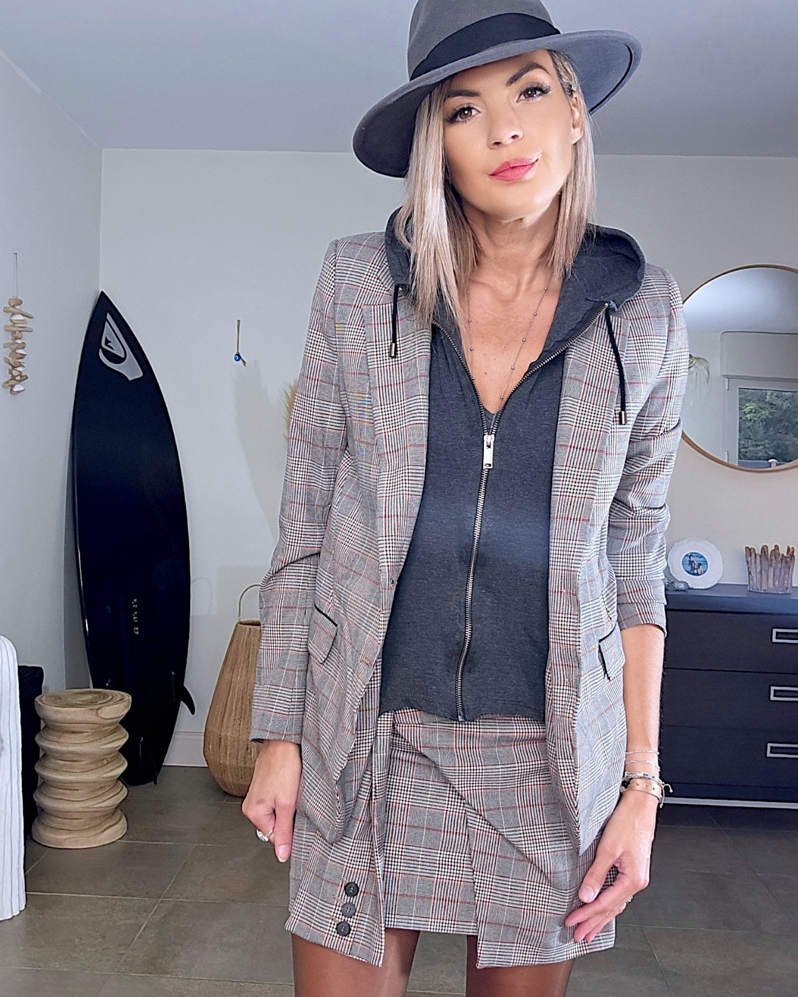 Veste carreaux à capuche - 𝐌𝐚𝐫𝐢𝐧𝐚𝟒𝟒𝐟𝐚𝐦𝐢𝐥𝐲