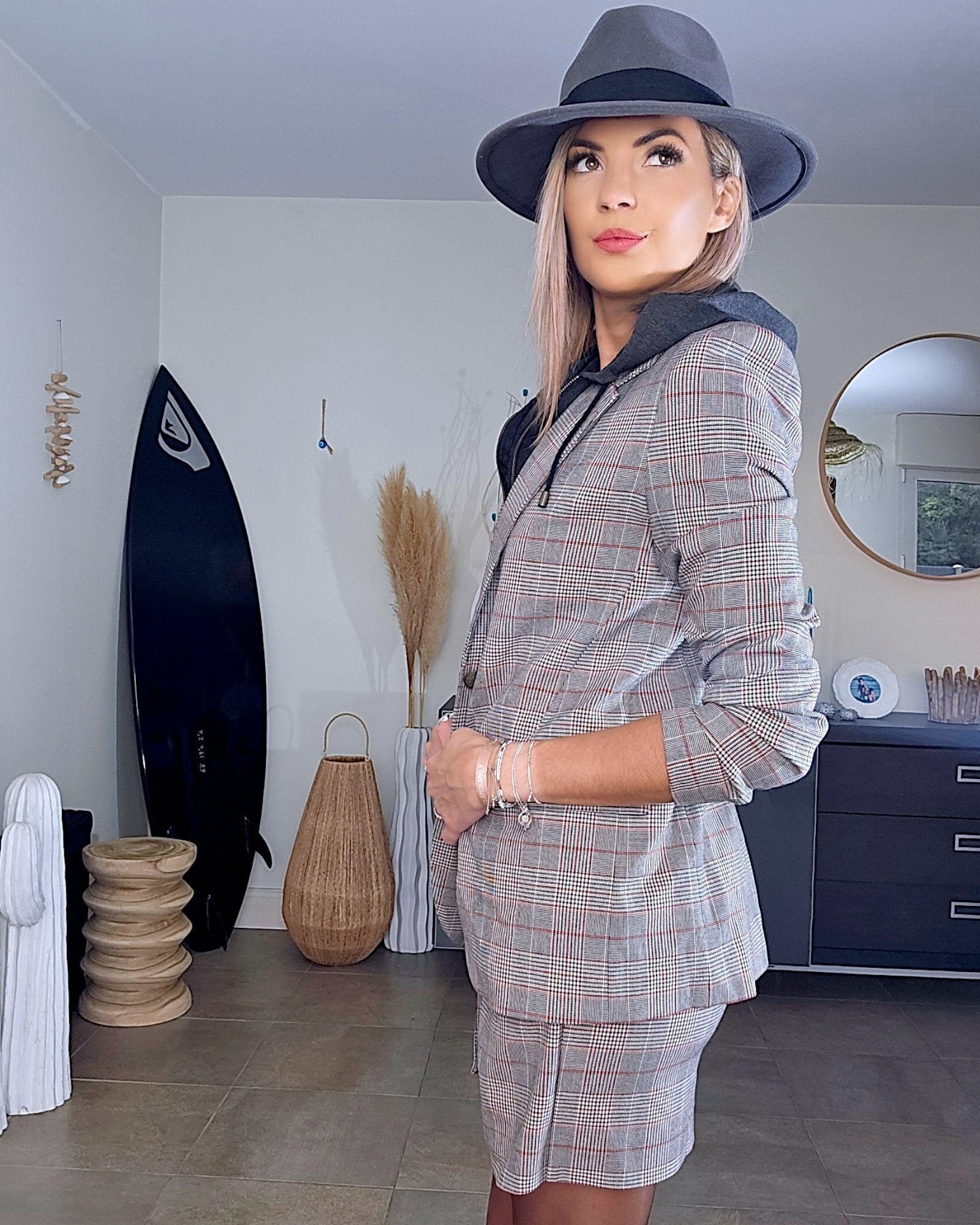 Veste carreaux à capuche - 𝐌𝐚𝐫𝐢𝐧𝐚𝟒𝟒𝐟𝐚𝐦𝐢𝐥𝐲