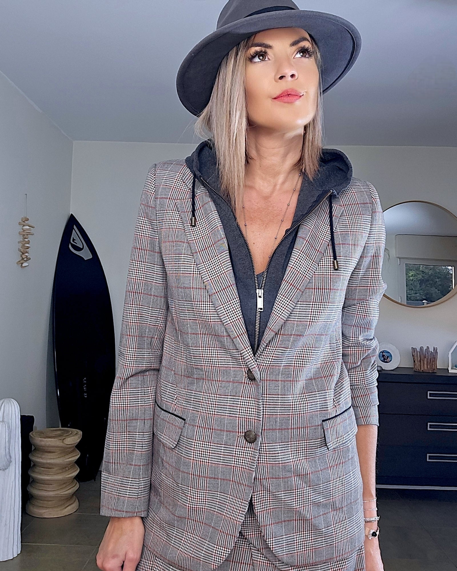 Veste carreaux à capuche - 𝐌𝐚𝐫𝐢𝐧𝐚𝟒𝟒𝐟𝐚𝐦𝐢𝐥𝐲