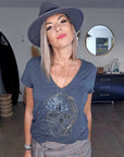 Tee-shirt skull a perles bijoux