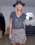 Tee-shirt skull a perles bijoux