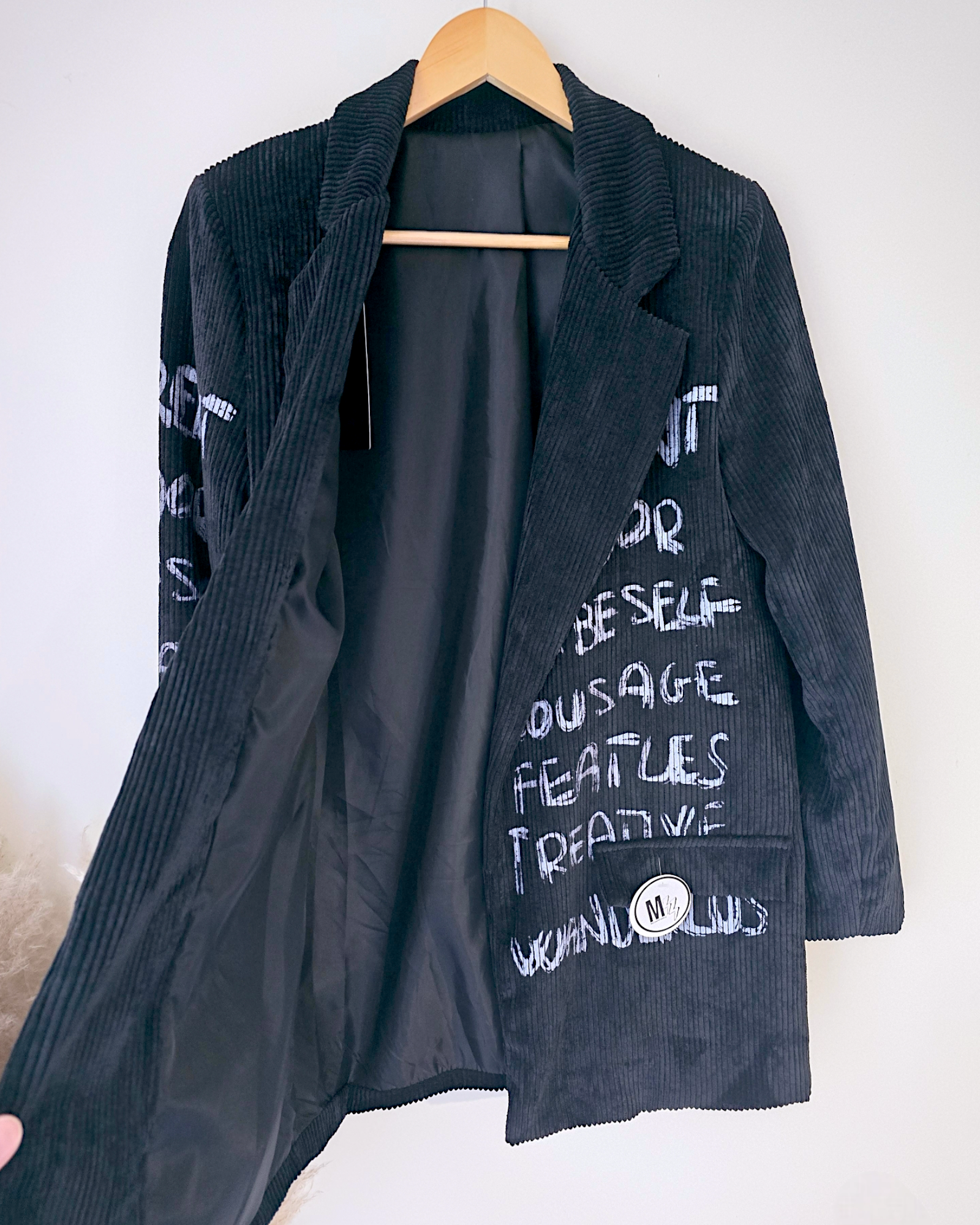 Veste velours côtelé à tag