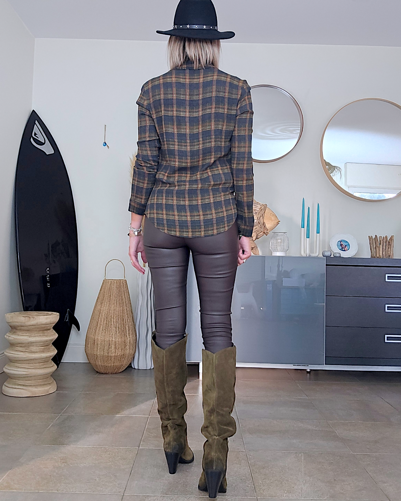 Chemise métallisée à carreaux