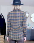Chemise métallisée à carreaux