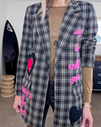 Veste boy tweed à tag
