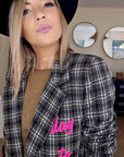 Veste boy tweed à tag