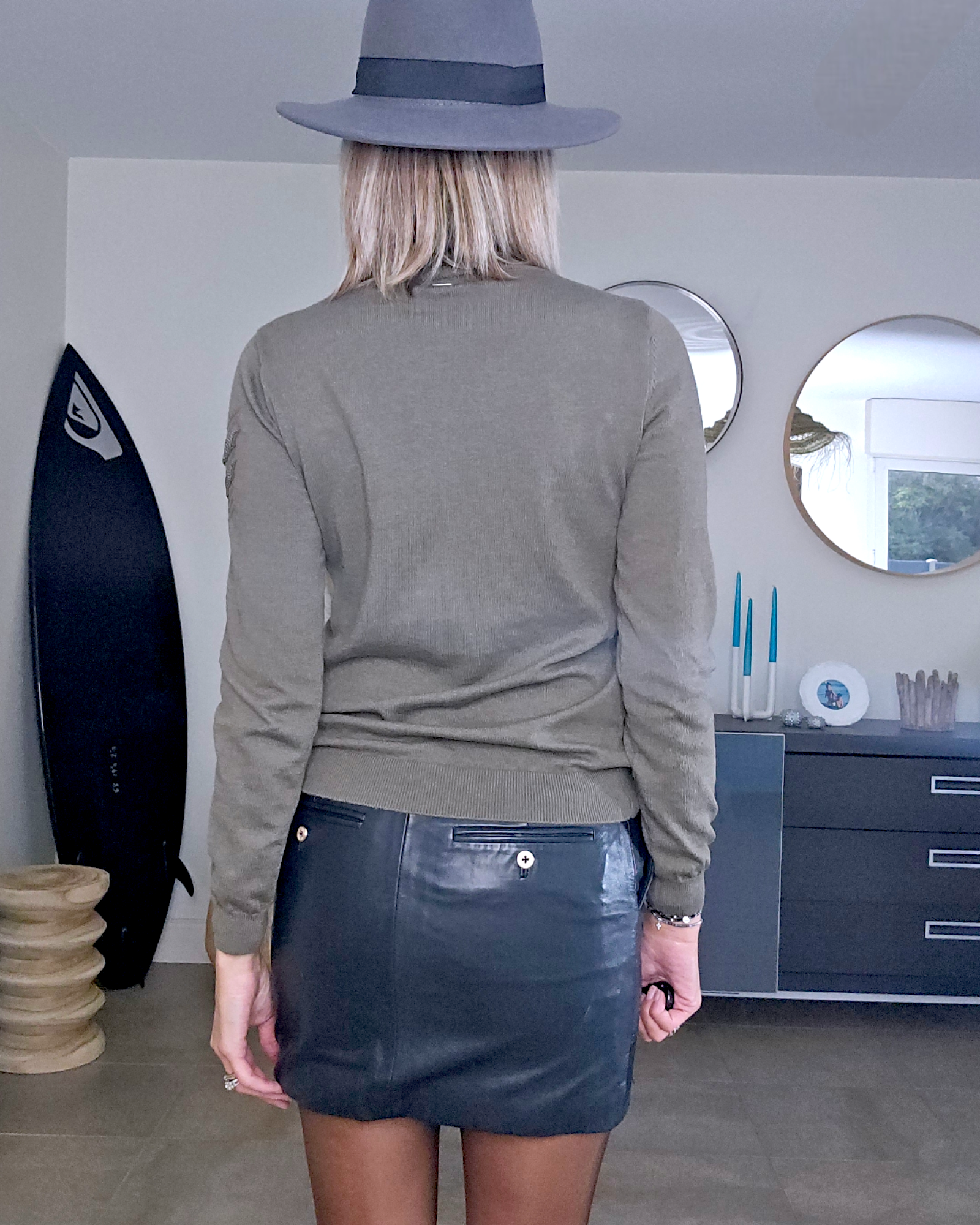 Pull col roulé kaki