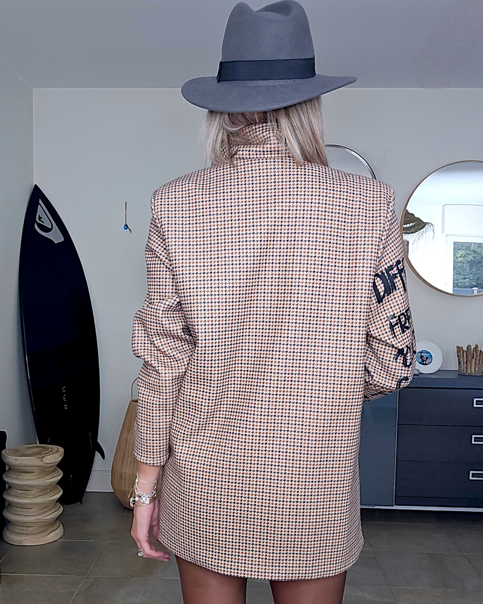 Veste boy pied-de-poule