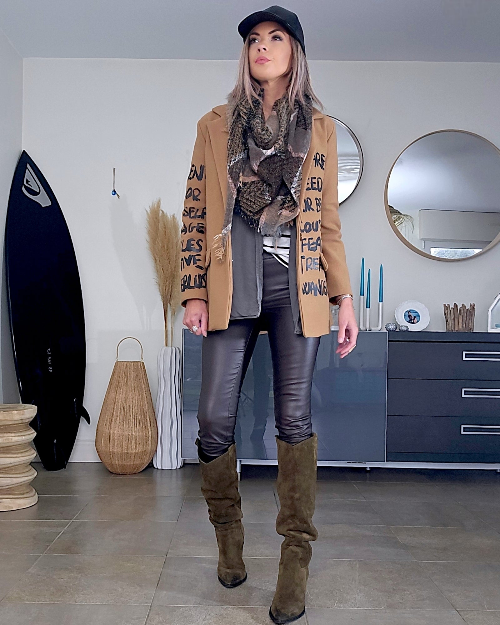 Manteau à tag camel