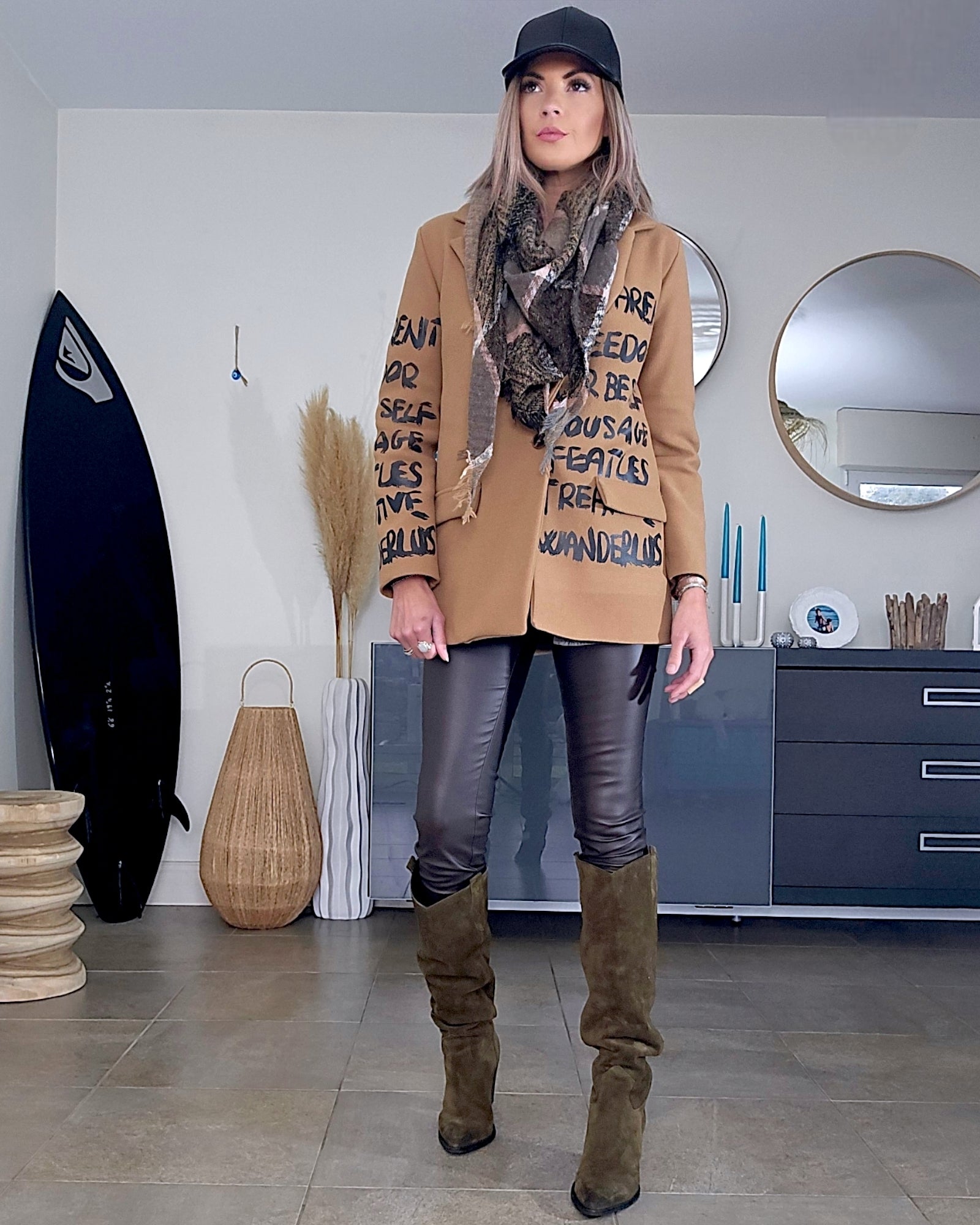 Manteau à tag camel