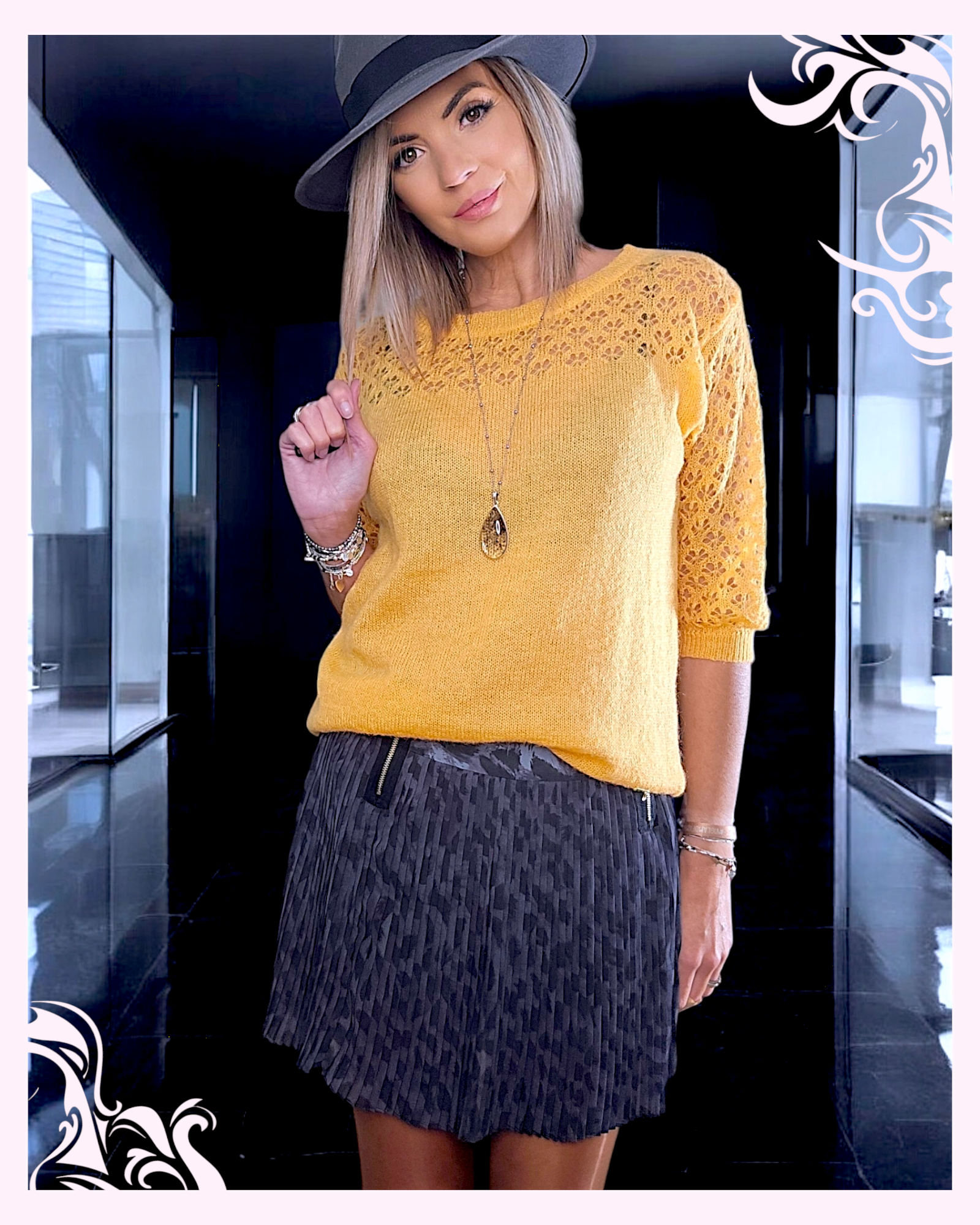 🔥Pull jaune ajouré