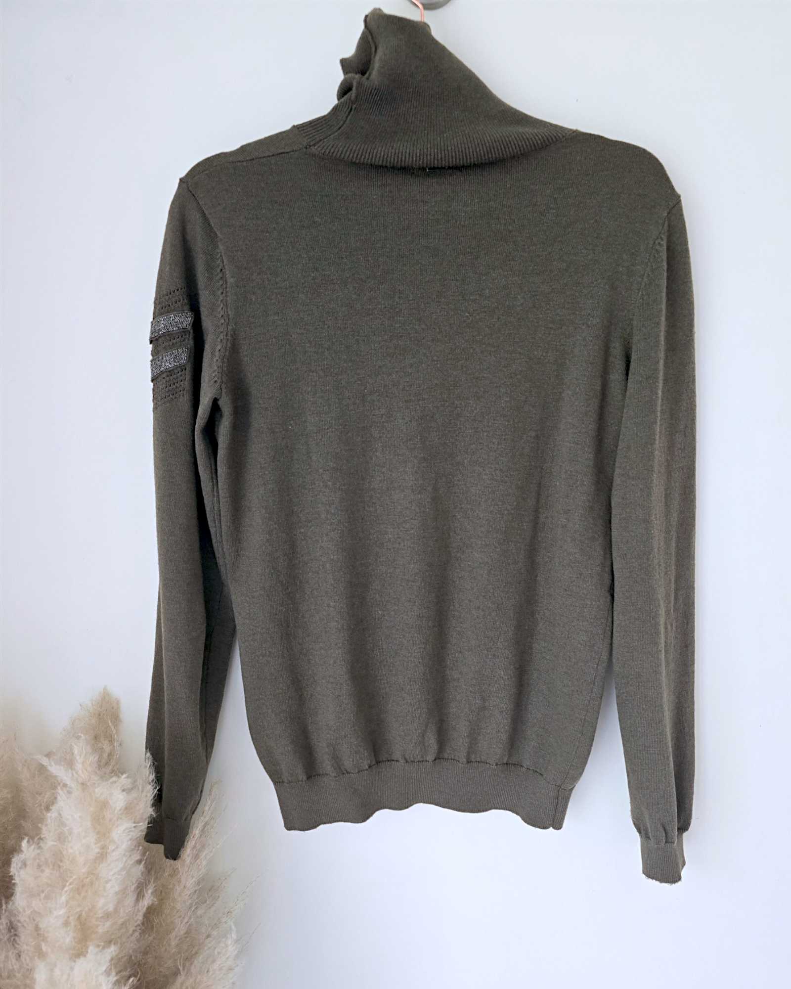 Pull col roulé kaki