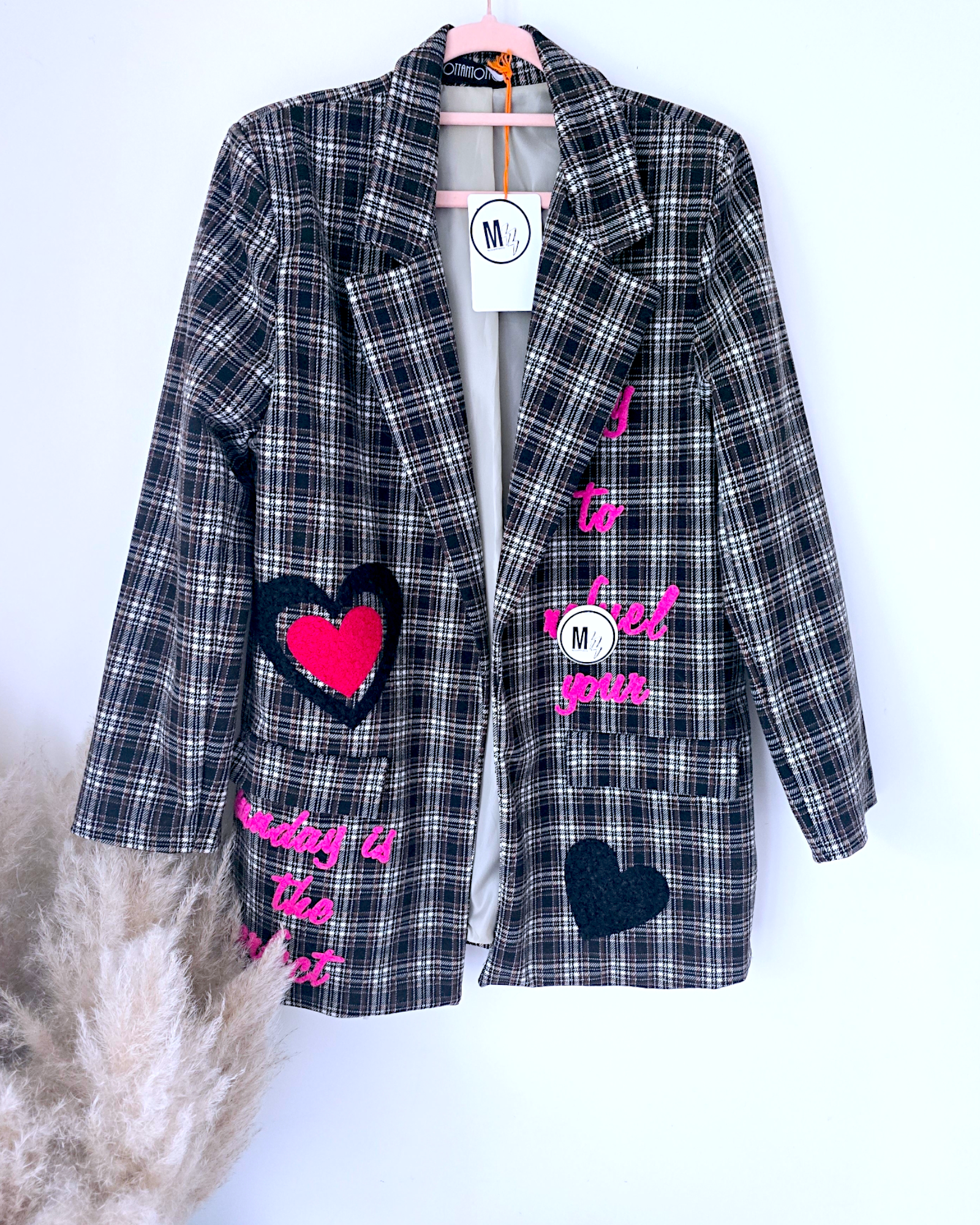 Veste boy tweed à tag
