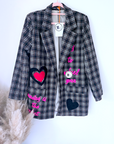 Veste boy tweed à tag