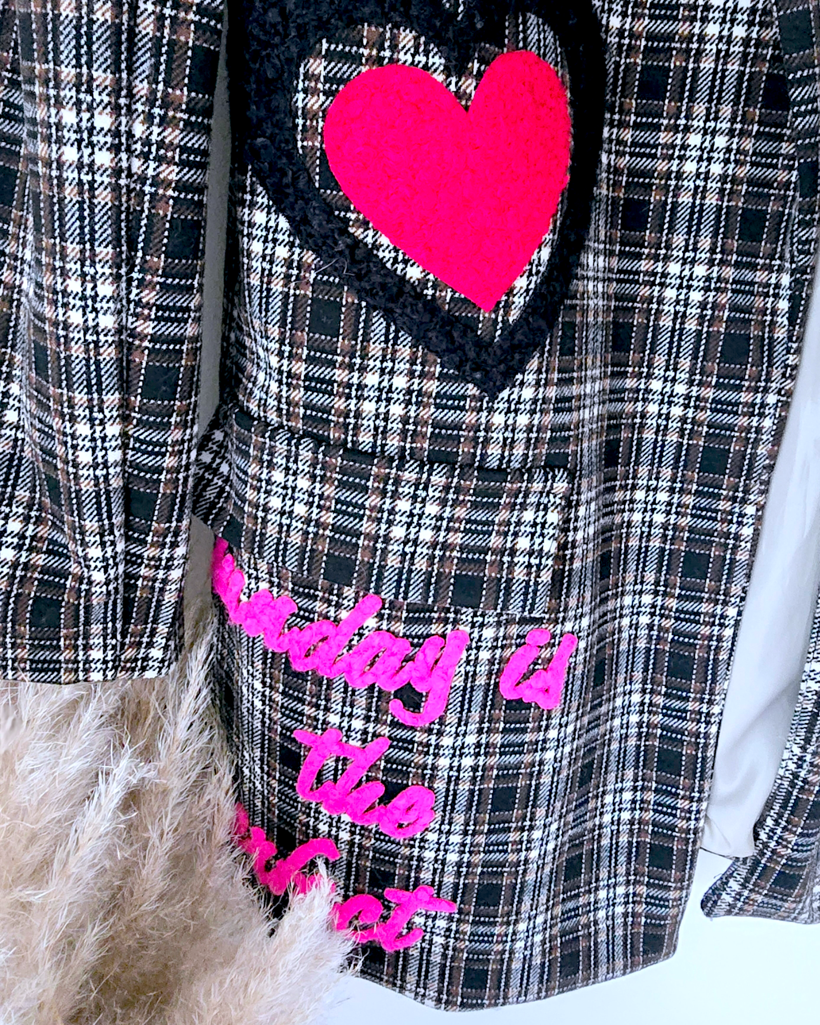 Veste boy tweed à tag