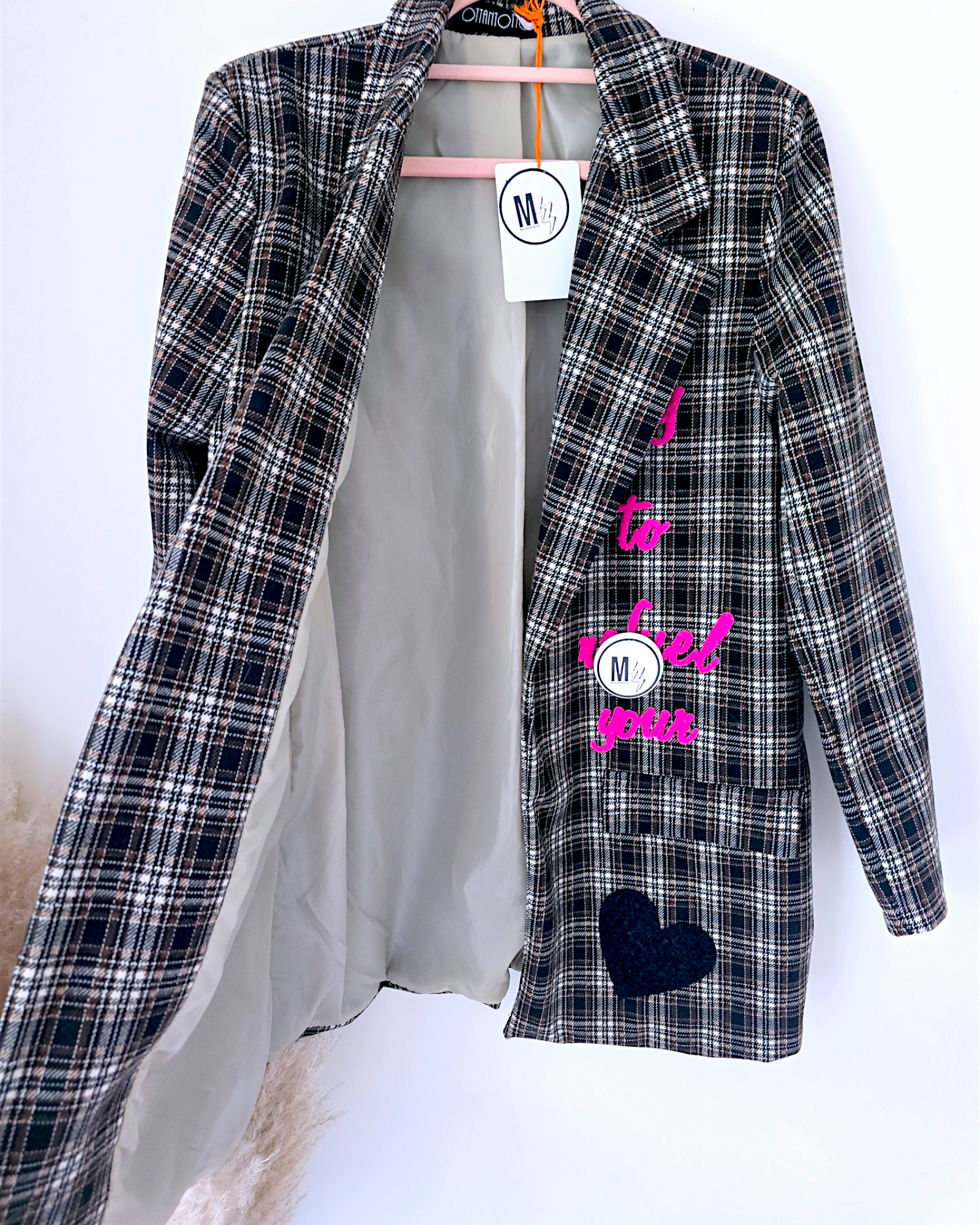 Veste boy tweed à tag