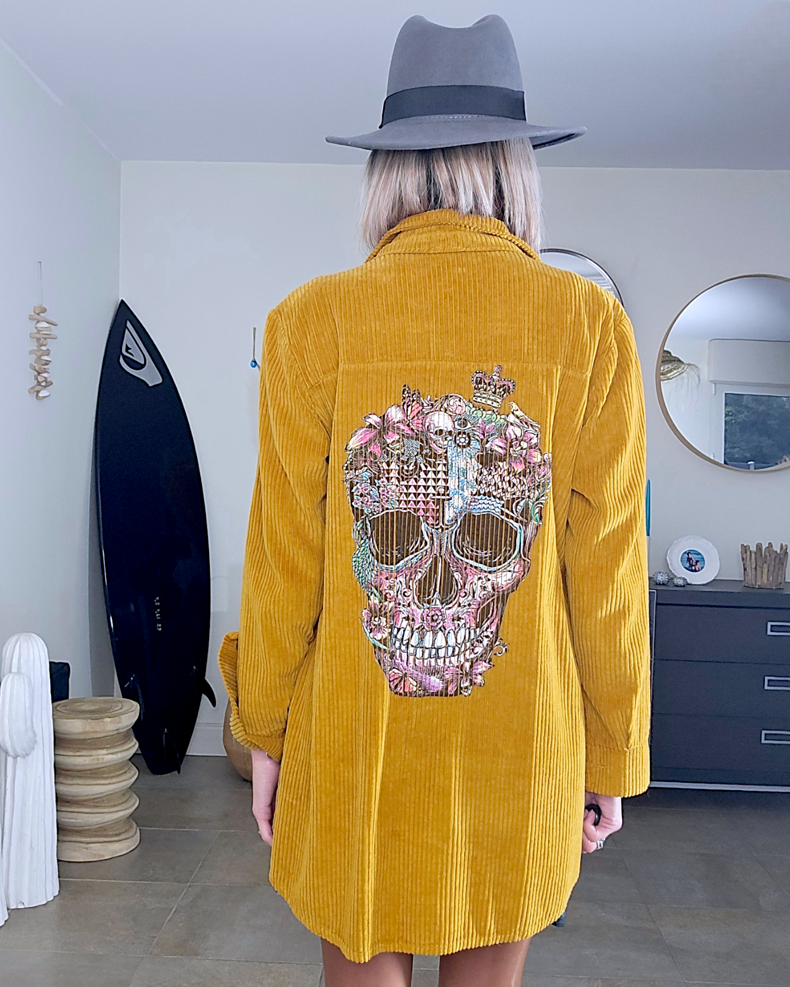 Surchemise velours skull
