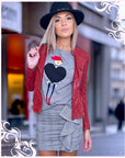 Perfecto cuir bordeaux irisé