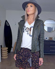 Perfecto cuir kaki