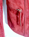 Perfecto cuir bordeaux irisé