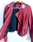 Perfecto cuir bordeaux irisé