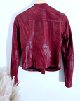 Perfecto cuir bordeaux irisé