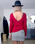 Pull double sens bordeaux