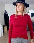 Pull double sens bordeaux