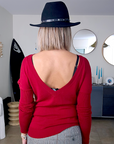Pull double sens bordeaux
