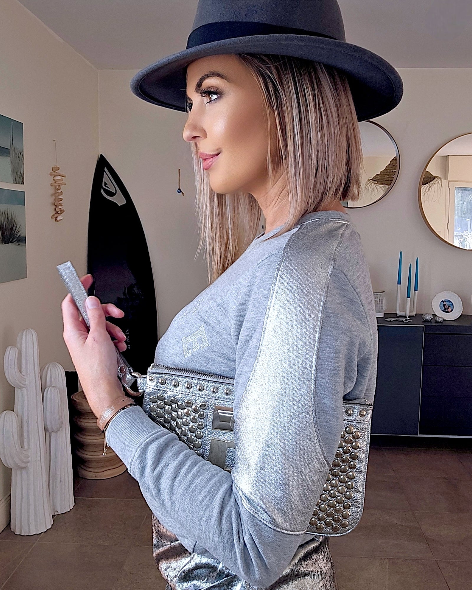 Pochette star cloutée